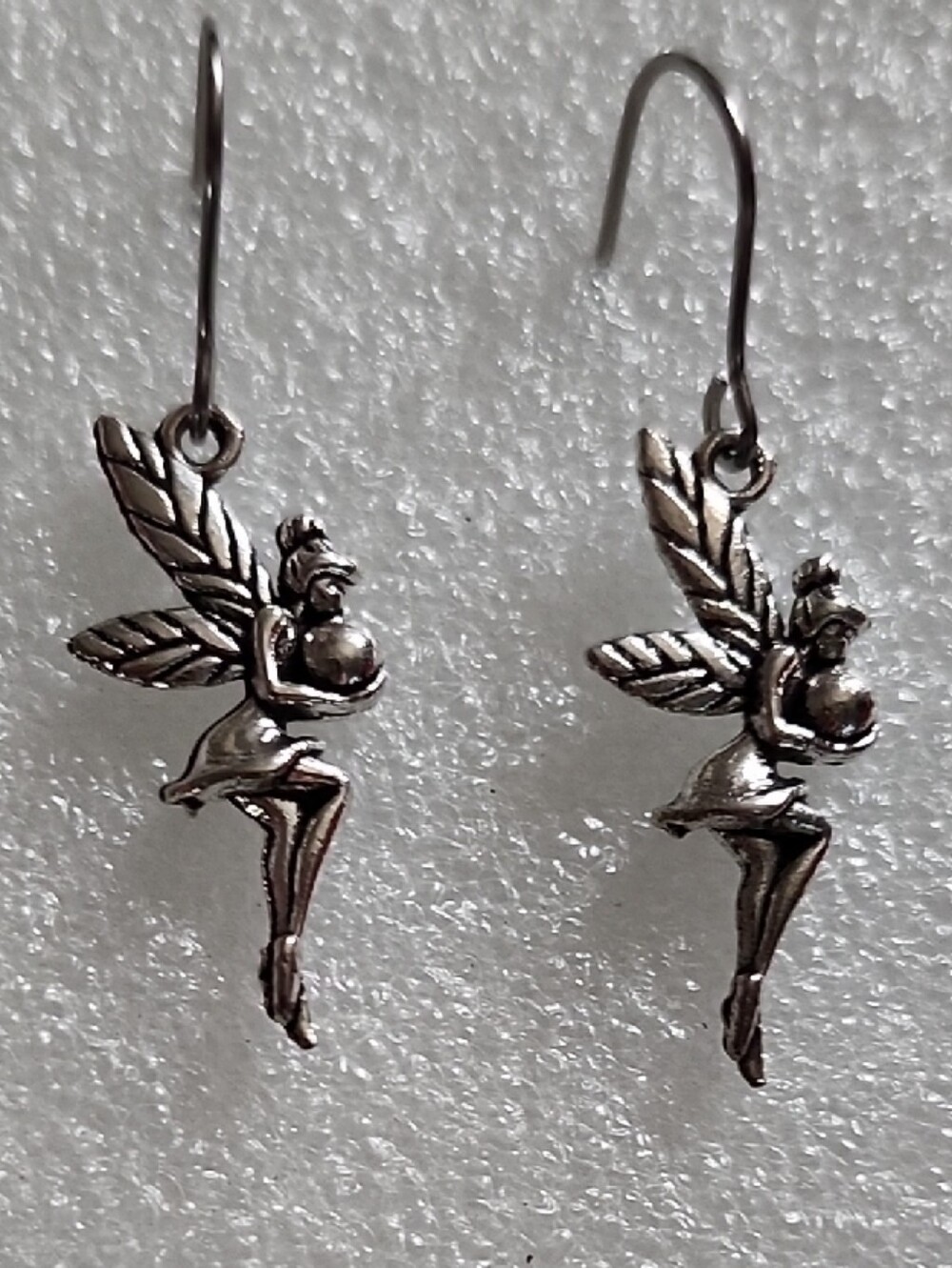 Hand Crafted Silver Fairy Dangle Earrings
